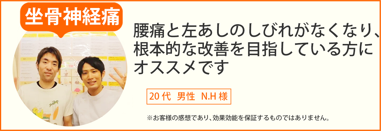 坐骨神経痛　20代男性　N.H様