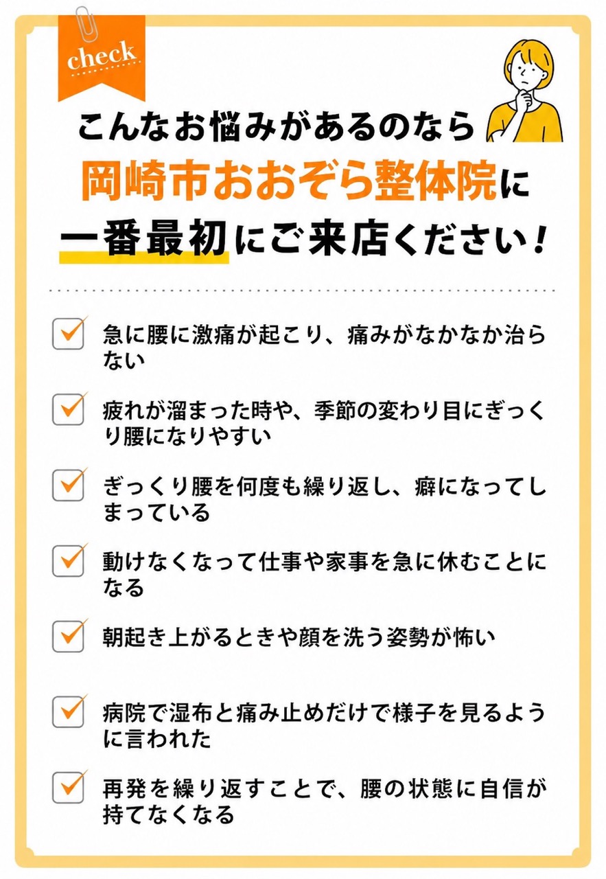 ぎっくり腰のリスト